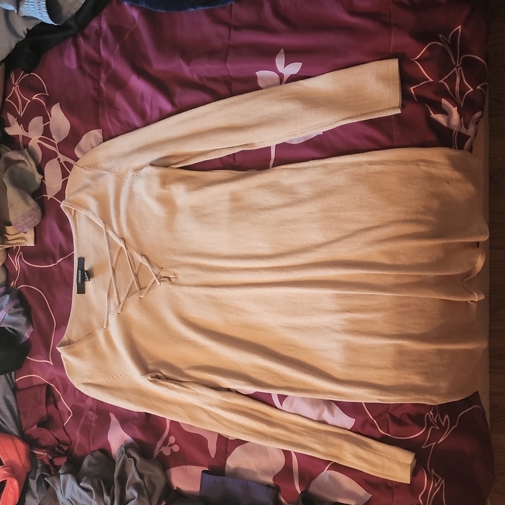 Blush pink long sleeve dress